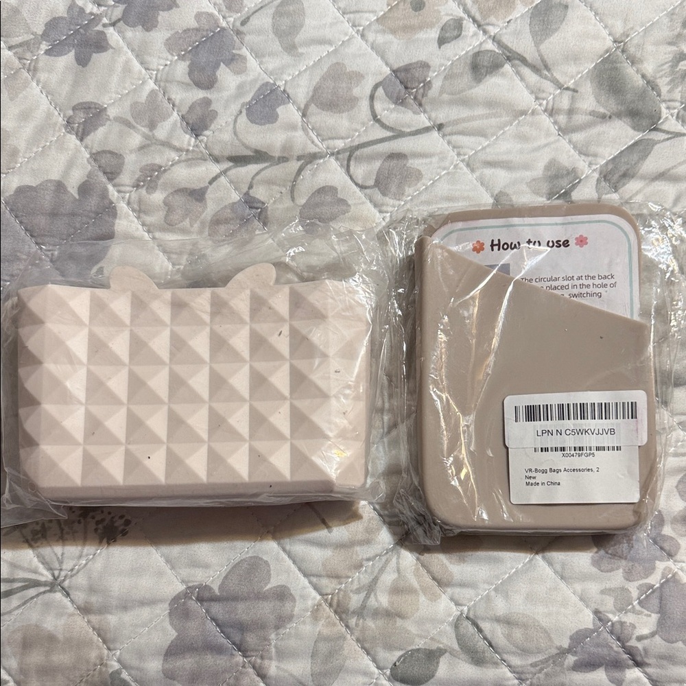 Silicone Pink Beige beach tote bag accessory Duo